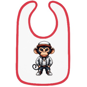 Discover Bibs Funny of a monkey dressed as rap