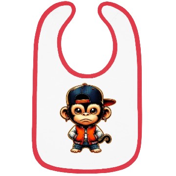Discover Bibs Funny of a monkey dressed as rap
