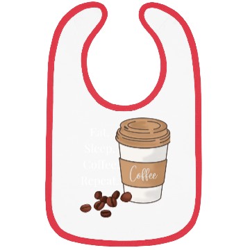 Discover eat sleep coffee repeat Bibs