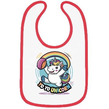 Discover Funny YoYo Unicorn Rainbow Skill Bibs