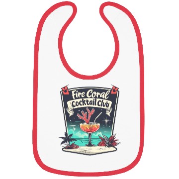 Discover Fire Coral Cocktail Club Bibs