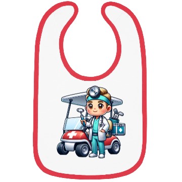 Discover Cute golfer doctor standing Bibs