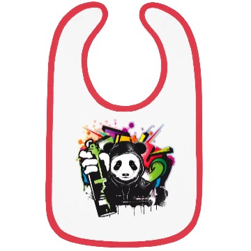 Discover funny panda bear with graffiti and spray can Bibs