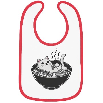 Discover Ramen Cat Kawaii Anime Otaku Bowl Japanese Noodles Bibs