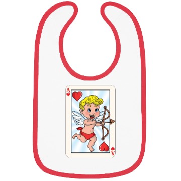 Discover Playing card with cupid Bibs