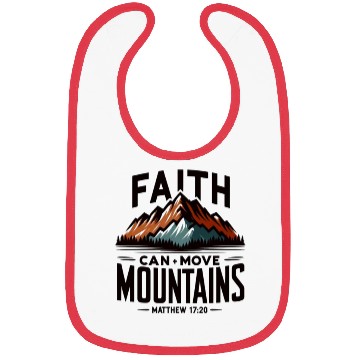 Discover Faith Can Move Mountains Matthew 17:20 Retro Bibs