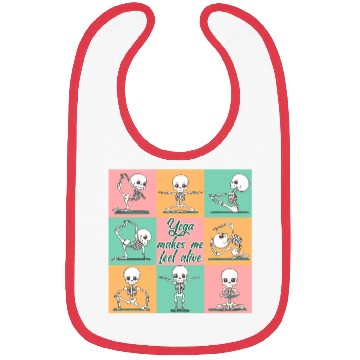 Discover Skeleton - Yoga makes me feel alive Bibs
