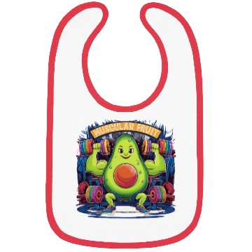 Discover Muscular Avocado Lifting Weight Gym Humor Workout Bibs