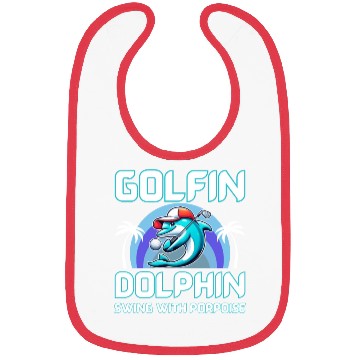 Discover Dolphin playing golf Bibs | Gift for dad | Gift