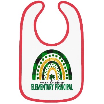 Discover One Lucky Elementary Principal Rainbow St Patricks Bibs