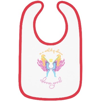 Discover Neon angel wings with a crown Bibs