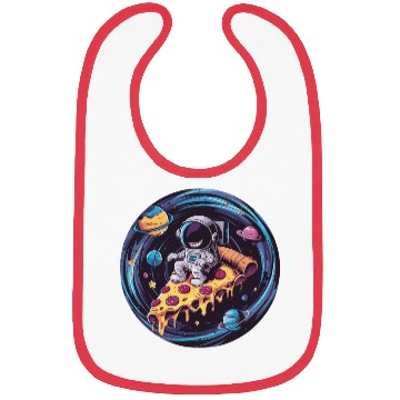 Discover Astronaut Weird Grin On Pizza in Space Bibs