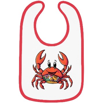Discover Retro Cartoon Crab Bibs