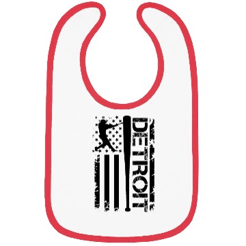 Discover Detroit Baseball American US Flag Bibs