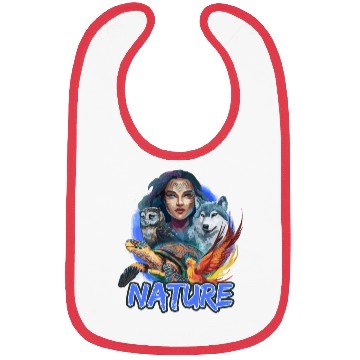 Discover Nature-Inspired Wolf Owl Turtle Phoenix Woman Bibs