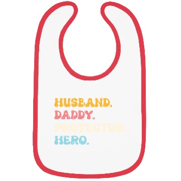 Discover Husband Daddy Protector Hero Fathers Day Groovy Bibs