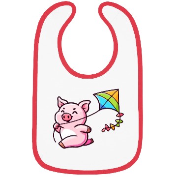 Discover Playful Piglet: Kite-Flying Joy Bibs
