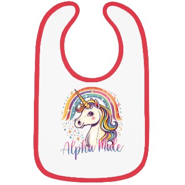 Discover Funny Alpha Male Unicorn Bibs