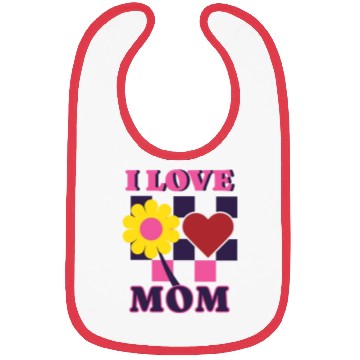 Discover " I LOVE U MOM " design: mothers day Bibs