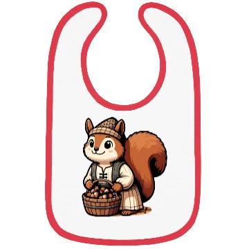 Discover Autumn Forager: Squirrel with Acorns Bibs