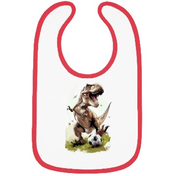 Discover Soccer Player Dinosaur Bibs