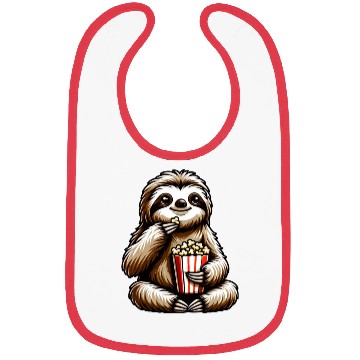 Discover Sloth Popcorn Cinema Movie Night Bibs