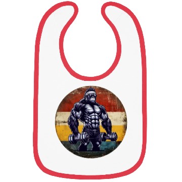 Discover Muscular Gorilla Bodybuilder Gym Workout Sunset Bibs