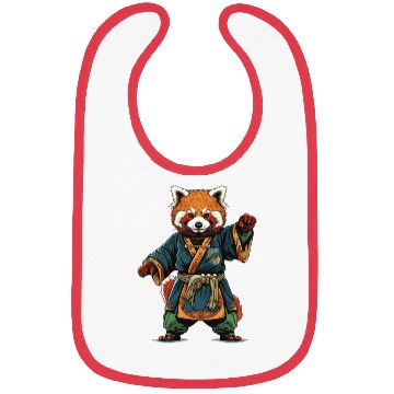 Discover Red panda karate fighting style Bibs