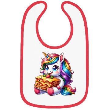 Discover Unicorn Enjoys Italian Lasagna Bibs