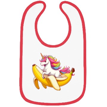 Discover Unicorn rides banana Bibs