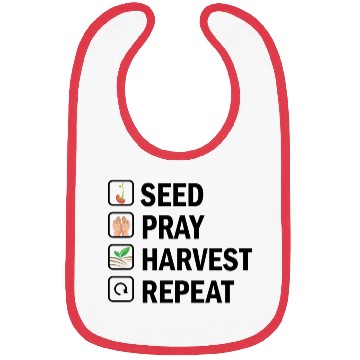 Discover Seed Pray Harvest Repeat Bibs