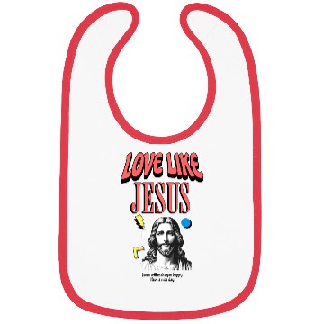 Discover Love Like Jesus Modern Jesus Face Bibs
