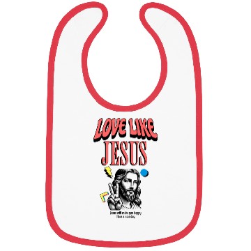 Discover Love Like Jesus Modern Jesus Face Bibs