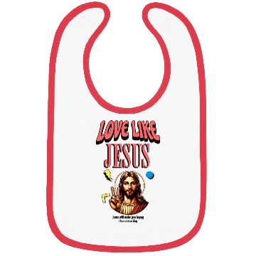 Discover Love Like Jesus Modern Jesus Face Bibs