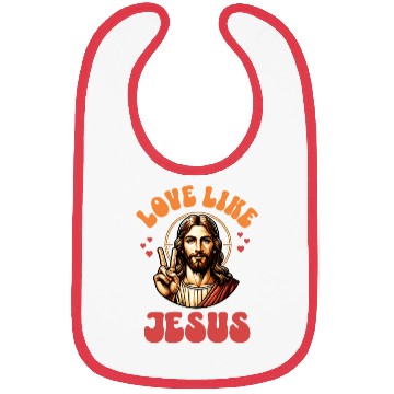 Discover Love Like Jesus Retro 70s Style Bibs