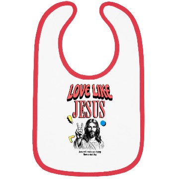 Discover Love Like Jesus Modern Jesus Face Bibs