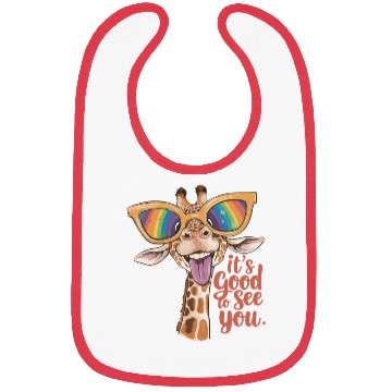 Discover Funky Giraffe With Colorful Sunglasses Fun Saying Bibs