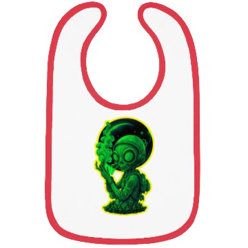 Discover Alien smoking weed Bibs