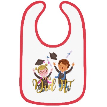 Discover Graduation Congratulation you did it Bibs