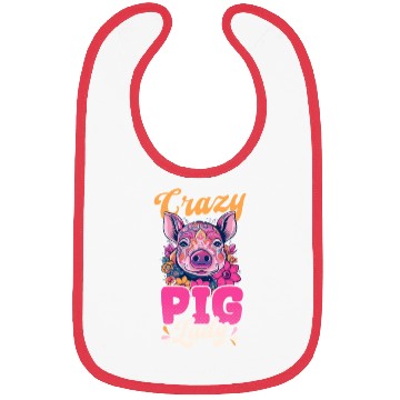Discover Pig Farmer Crazy Pig Lady Bibs
