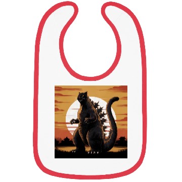 Discover Catzilla Cat Japanese Art Funny Cat Gifts Bibs
