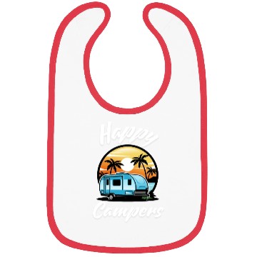 Discover Funny Camping Hiking Lover Present Happy Camper Bibs