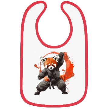 Discover Shaolin style red panda Bibs