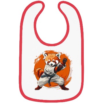 Discover Red panda karate fighting style Bibs