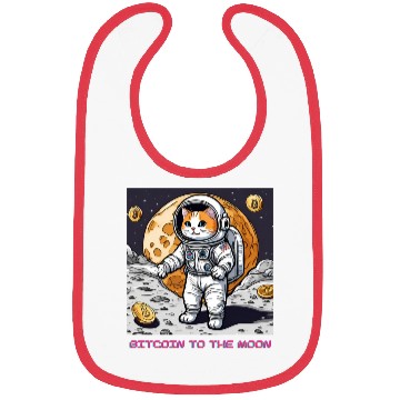 Discover Bitcoin to the moon cat Bibs