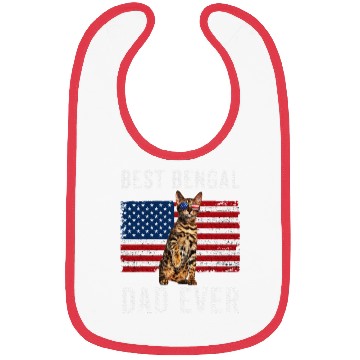 Discover Bengal Dad American Flag Bengal Cat Lover Owner Bibs