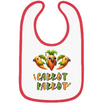 Discover funny carrot parrot Bibs