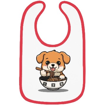 Discover Cute Dog Eating Ramen Noodles Bibs