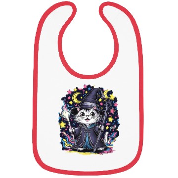 Discover Charming Wizard Cat Casting Magic Bibs