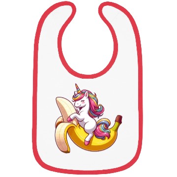Discover Unicorn on banana Bibs